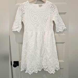 Le Ragazze Women’s White Eyelet Dress Sz SMALL